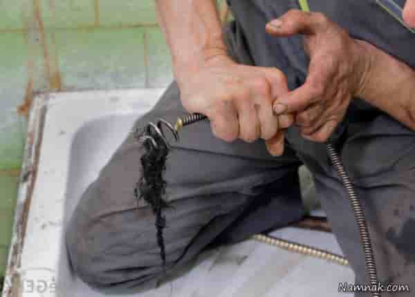 بازکردن گیر لوله حمام در شهرک شهید باقری